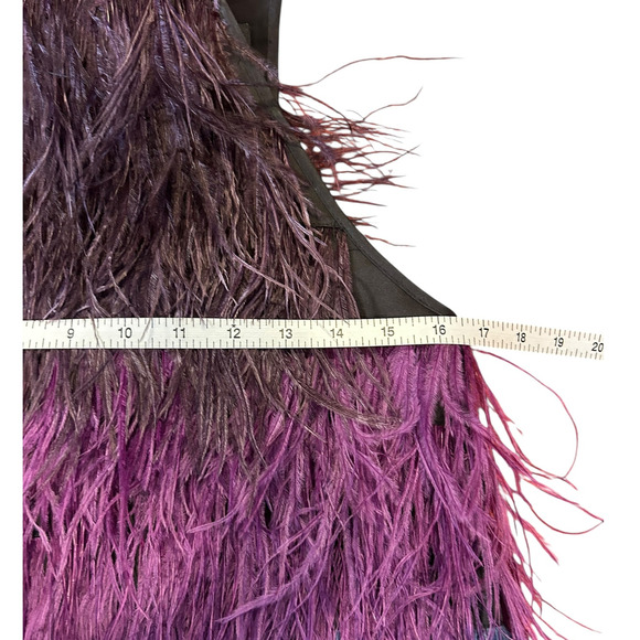CYNTHIA ROWLEY Women's Ostrich Feather Dress XS Ivy Ombre NWT Mini $795 - Picture 4 of 10